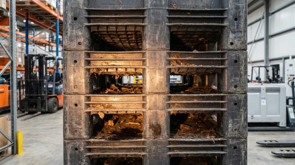 Забруднена багаторазова тара на складі підприємства як фактор ризику шкідників