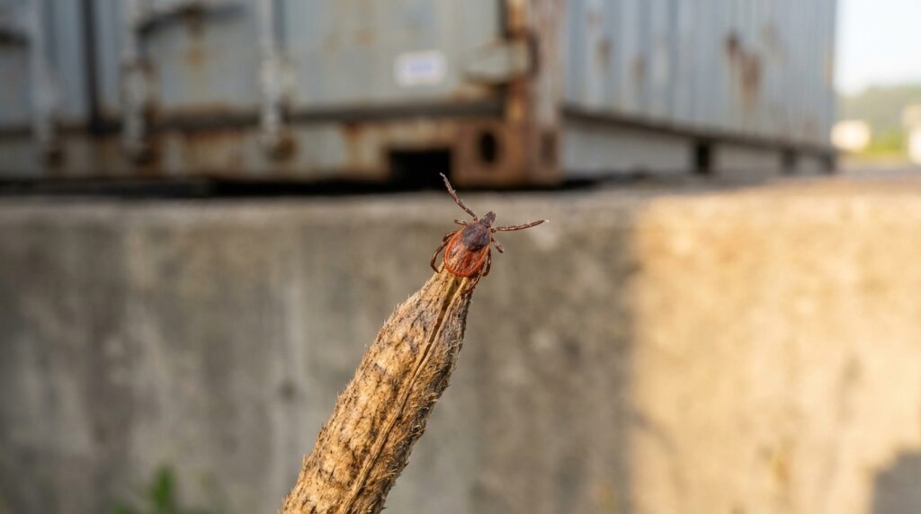 Нерівномірне обслуговування території: висока трава біля паркану та ризик появи кліщів на підприємстві