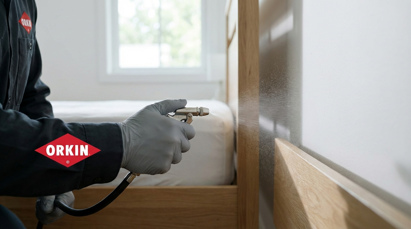 Обробка від клопів: професійне нанесення препаратів фахівцями Orkin Україна у важкодоступні місця меблів.