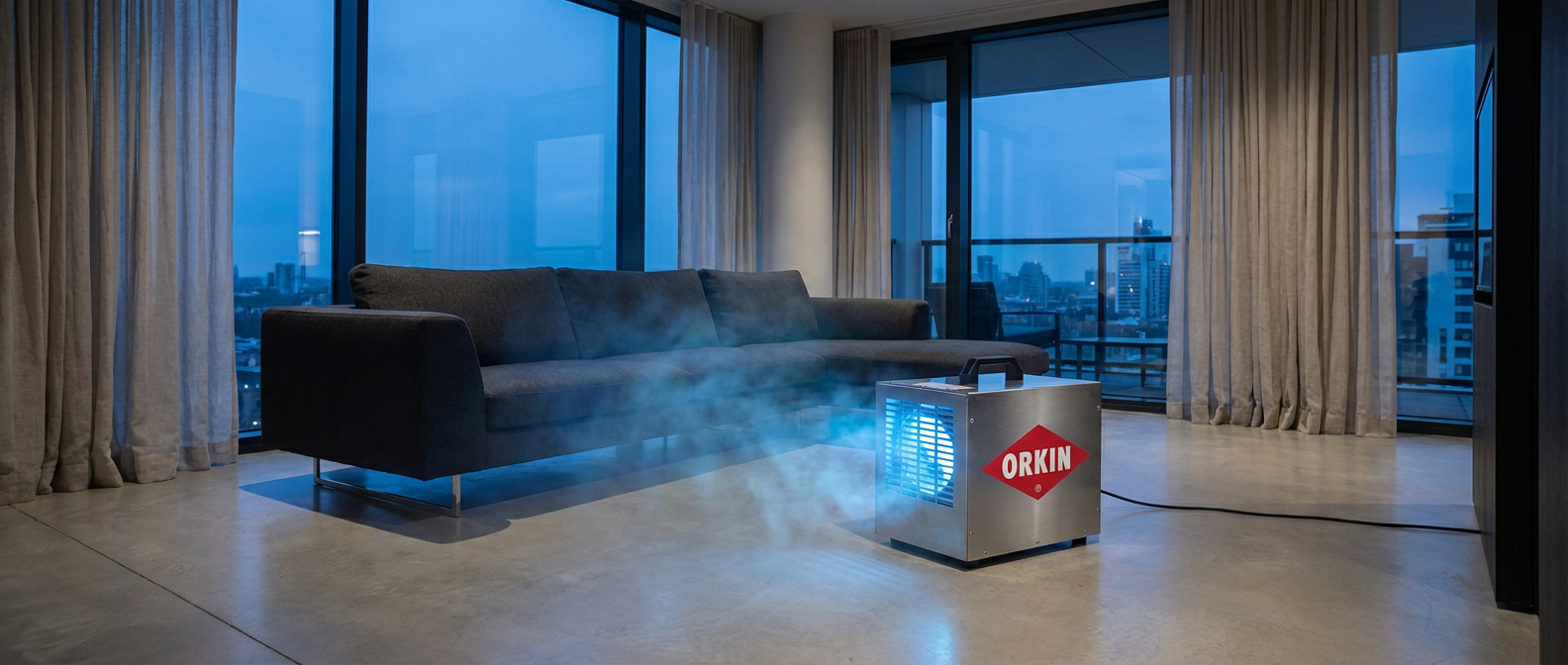 Професійна дезінфекція озоном приміщень фахівцями Orkin Україна для усунення запахів та бактерій.